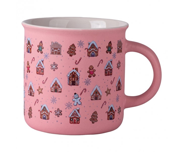 Keramický bílý hrnek Clayre & Eef z porcelánu 380 ml – 10*9*7 cm Clayre & Eef