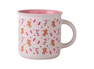 Vánoční keramický hrnek Clayre & Eef – kouzlo perníčků pro pohodu – 10*9*7 cm / 380ml