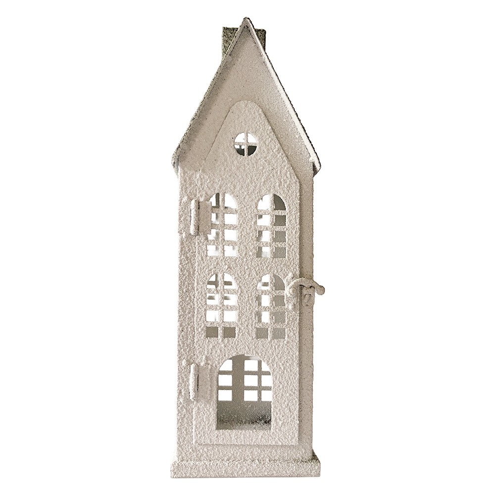 Kovový svícen domek s pískovým povrchem Raw Sand – 11*11*37 cm Clayre & Eef Kovový svícen domek s pískovým povrchem Raw Sand – 11*11*37 cm Clayre & Eef