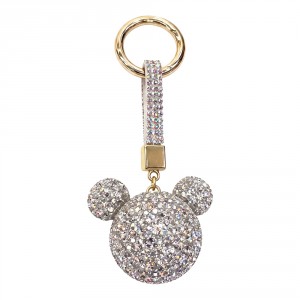 Klíčenka stříbrná kovová Mickey s kamínky Clayre & Eef 