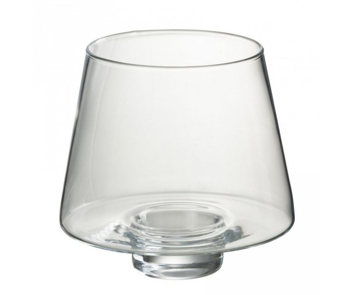 Transparentní skleněná váza / svícen OLI – 18*18*18 cm J-Line by Jolipa