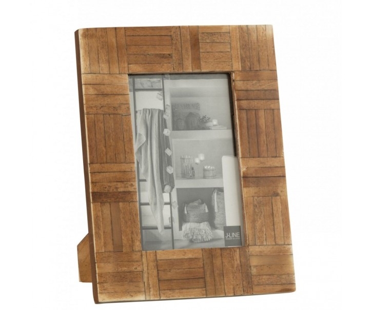 Fotografie rám obdélník s kostkami z hnědé pryskyřice malý – 21,5*10,5*16 cm J-Line by Jolipa