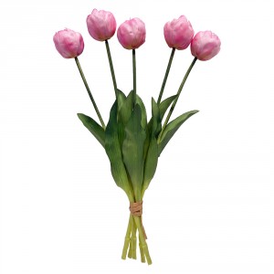 Umělá růžová květina svazek tulipánů Clayre & Eef – 42 cm