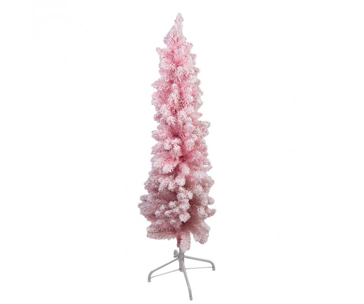 Růžový zasněžený umělý vánoční stromek Christmas Tree M – 40*40*150 cm Clayre & Eef