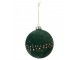 Vánoční skleněná koule Christmas Bauble Dots – tmavě zelená / zlatá – Ø 10 cm J-Line by Jolipa
