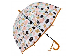 Dětský barevný deštník s kytičkami rezavý - Ø 65*65 cm