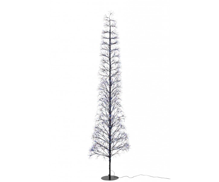 Velký strom s LED vícebarevnými světly černý železný – 65*65*240 cm J-Line by Jolipa
