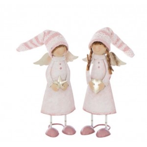 Sada 2 figurek kovových andílků Angel Heart a Star – 10*7*28 cm