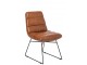 Hnědá kožená jídelní židle – 55*67*83 cm J-Line by Jolipa