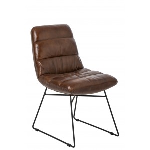 Jídelní židle z hnědé kůže – 55*67*83 cm