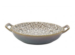 Porcelánová šedá zapékací miska Arés Ramekin s úchyty – Ø18*4,5 cm