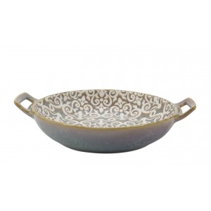 Porcelánová šedá zapékací miska Arés Ramekin s úchyty – Ø18*4,5 cm