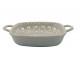 Porcelánová šedá zapékací miska Arés Ramekin s úchyty – 18*18*4,5 cm Chic Antique