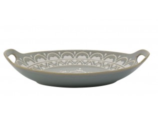 Porcelánová šedá zapékací miska Arés Ramekin s úchyty – 27,5*16*4,5 cm