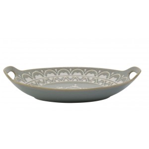 Porcelánová šedá zapékací miska Arés Ramekin s úchyty – 27,5*16*4,5 cm