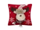 Červený vánoční dekorační polštář sob Rudolf – 40*40*7 cm Mars & More 