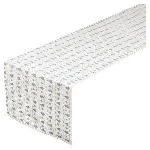 Béžový vánoční běhoun / látka na stůl se šedými stromky - 30*300 cm