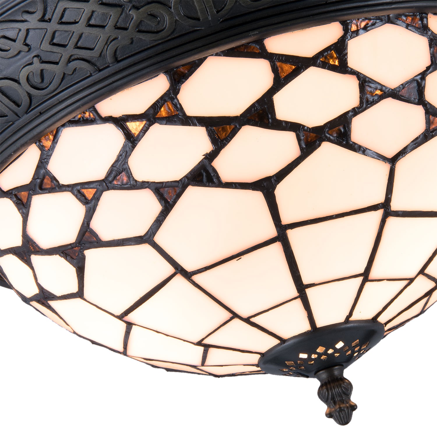 Stropní svítidlo Tiffany Roof - Ø 38*19 cm / E14/Max. 2x40 Watt