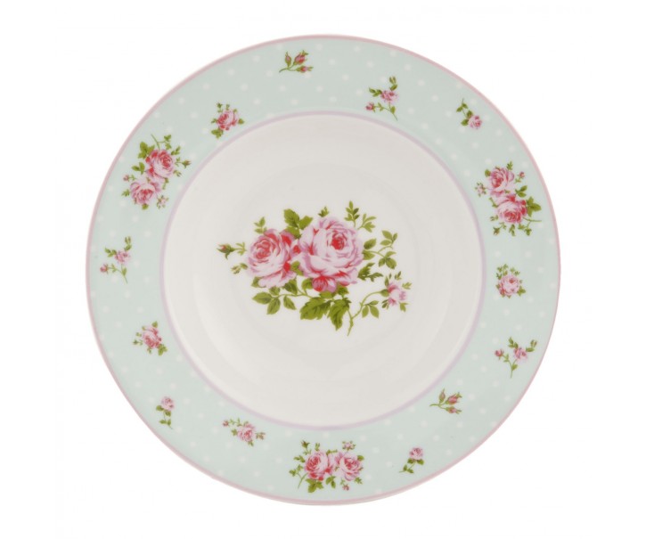 Polévkový talíř Mint Rose - Ø 22 cm