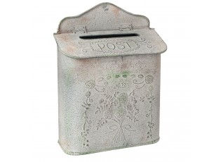 Šedá vintage poštovní schránka - 26*10*35 cm