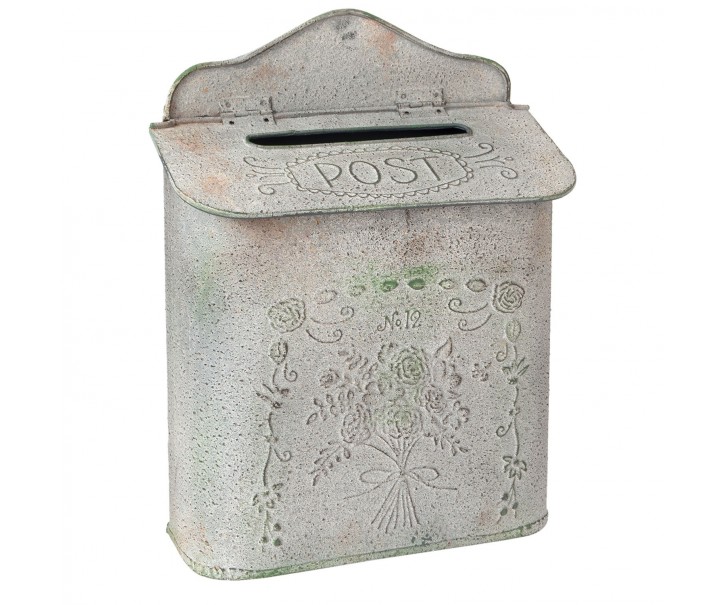 Šedá vintage poštovní schránka - 26*10*35 cm Clayre & Eef