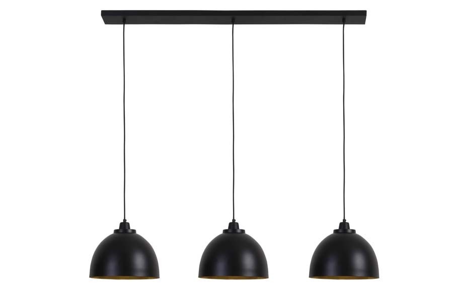 Závěsné světlo KYLIE 3 lampy černá- 135*30*26 cm