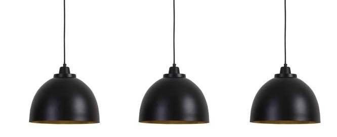 Závěsné světlo KYLIE 3 lampy černá- 135*30*26 cm