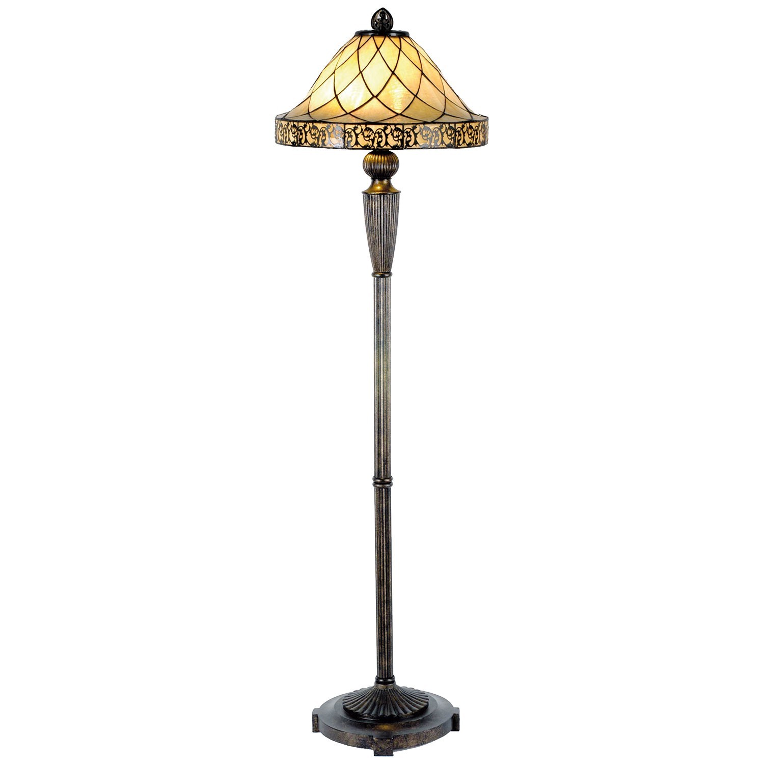 Levně Stojací lampa Tiffany Filigree - Ø 46*168 cm 2x E27 / Max 60W 5LL-5613