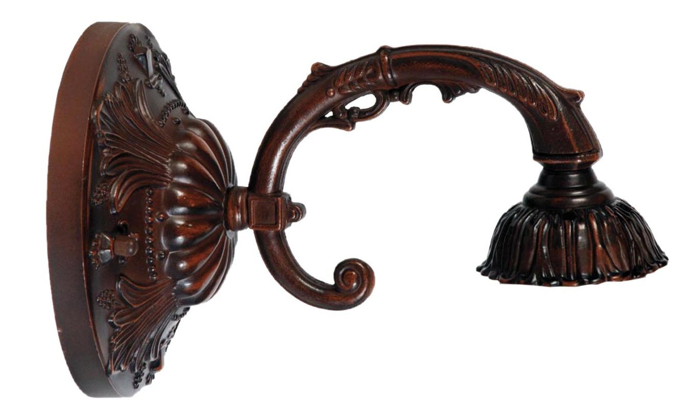 Nástěnná lampa Tiffany hnědá bez stínítka -15*Ø 23 cm