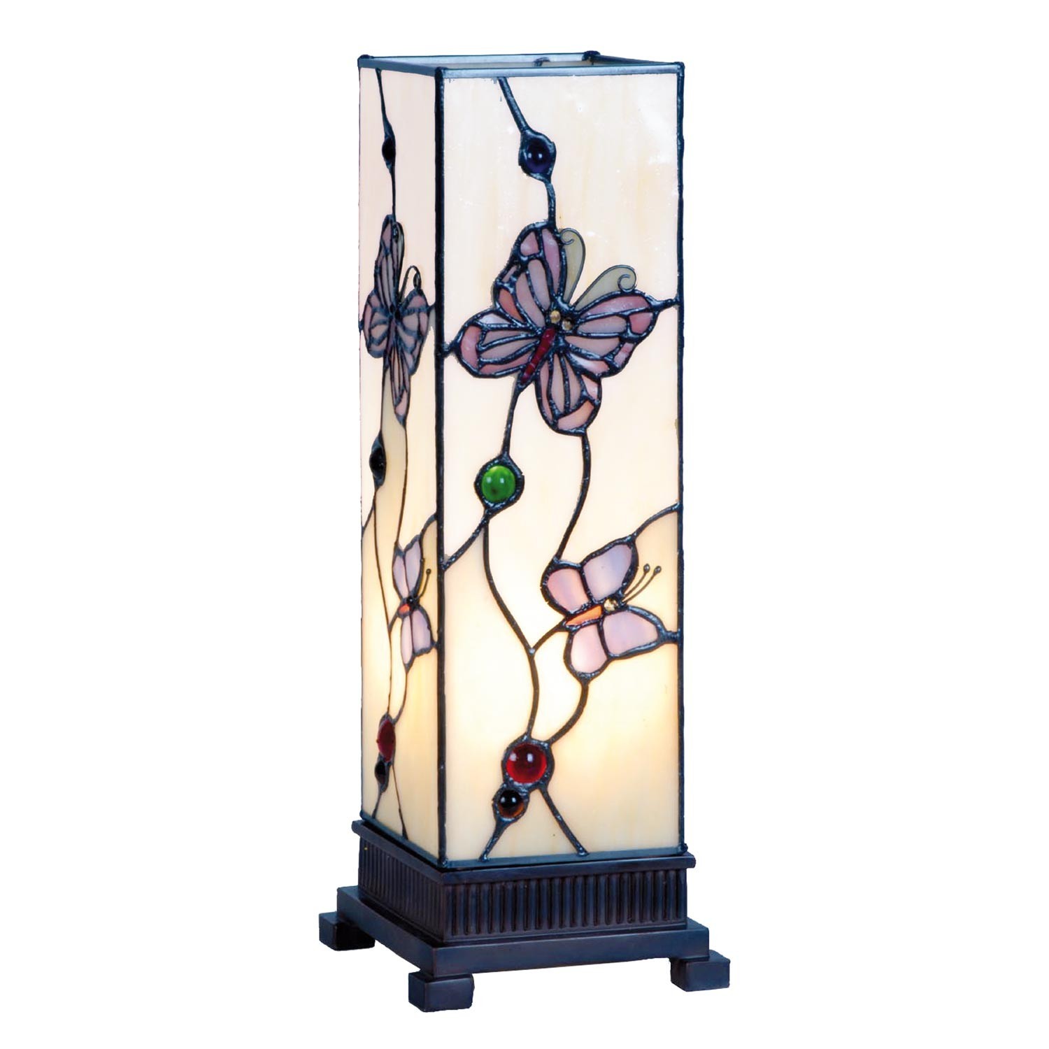 Stolní lampa Tiffany Butterfly Garden - 12.5*35 cm  Clayre & Eef