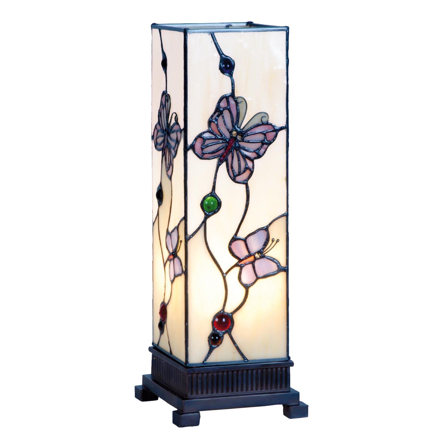 Stolní lampa Tiffany Butterfly Garden - 12.5*35 cm 