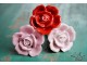 Keramická úchytka Růže růžová - pr 4,5 cm