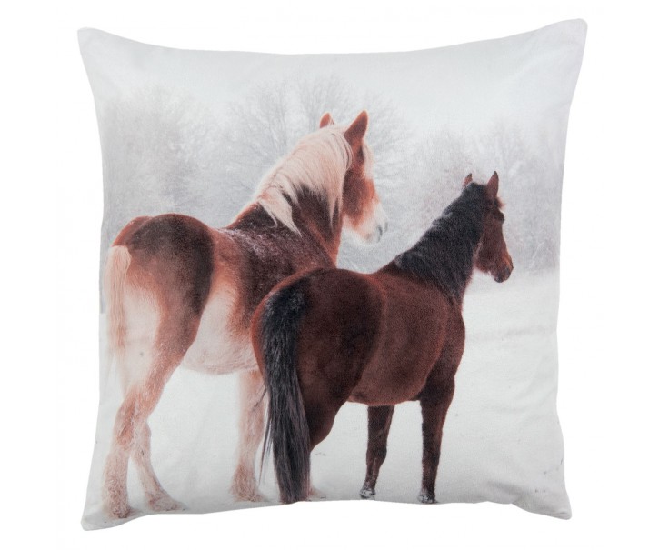Polštář s výplní REAL ANIMALS koně - 40*40cm Clayre & Eef