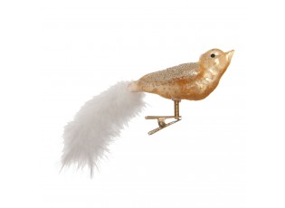 Vánoční ozdoba ptáček s peříčkem - 15*4*6 cm - sada 6ks