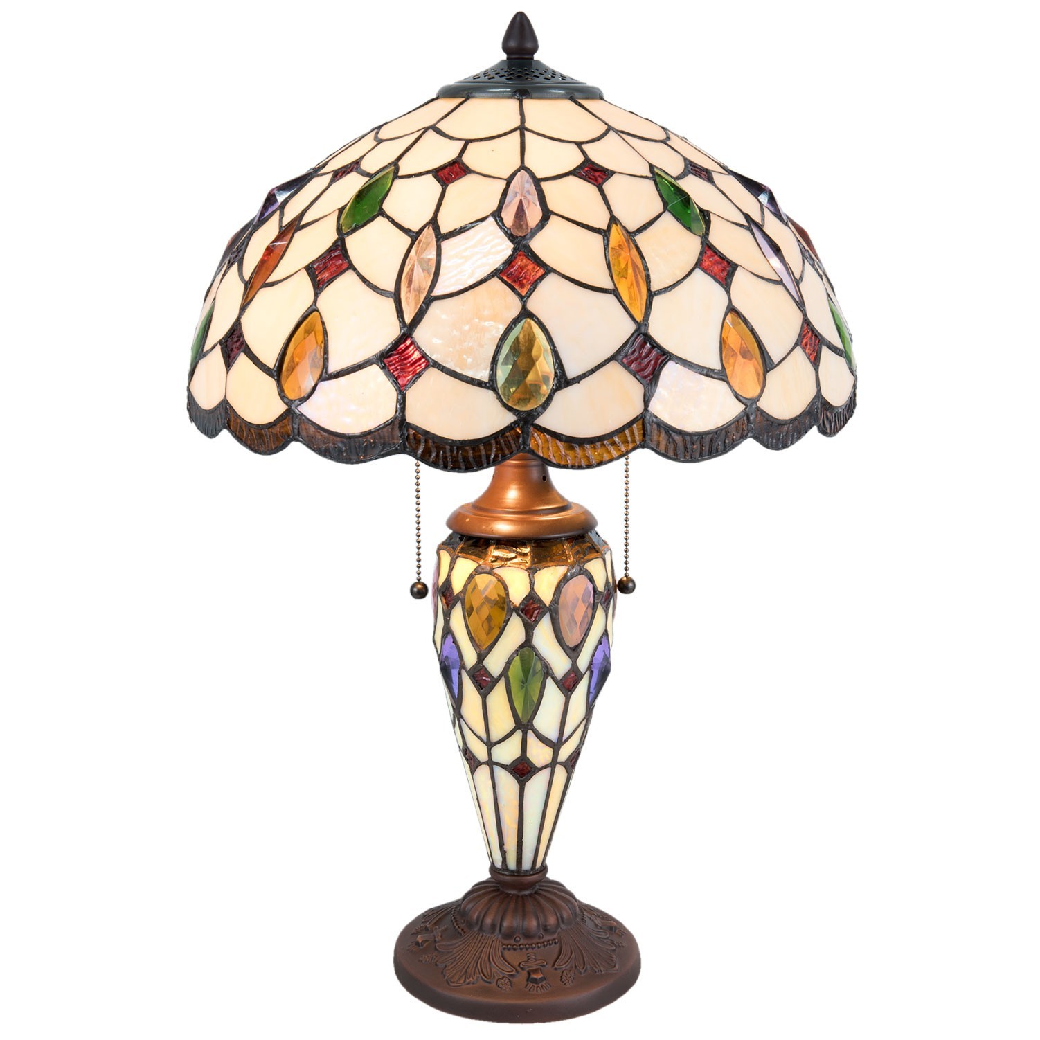 Stolní lampa Tiffany Sun stones - 40*60cm 2x E27/60W Clayre & Eef