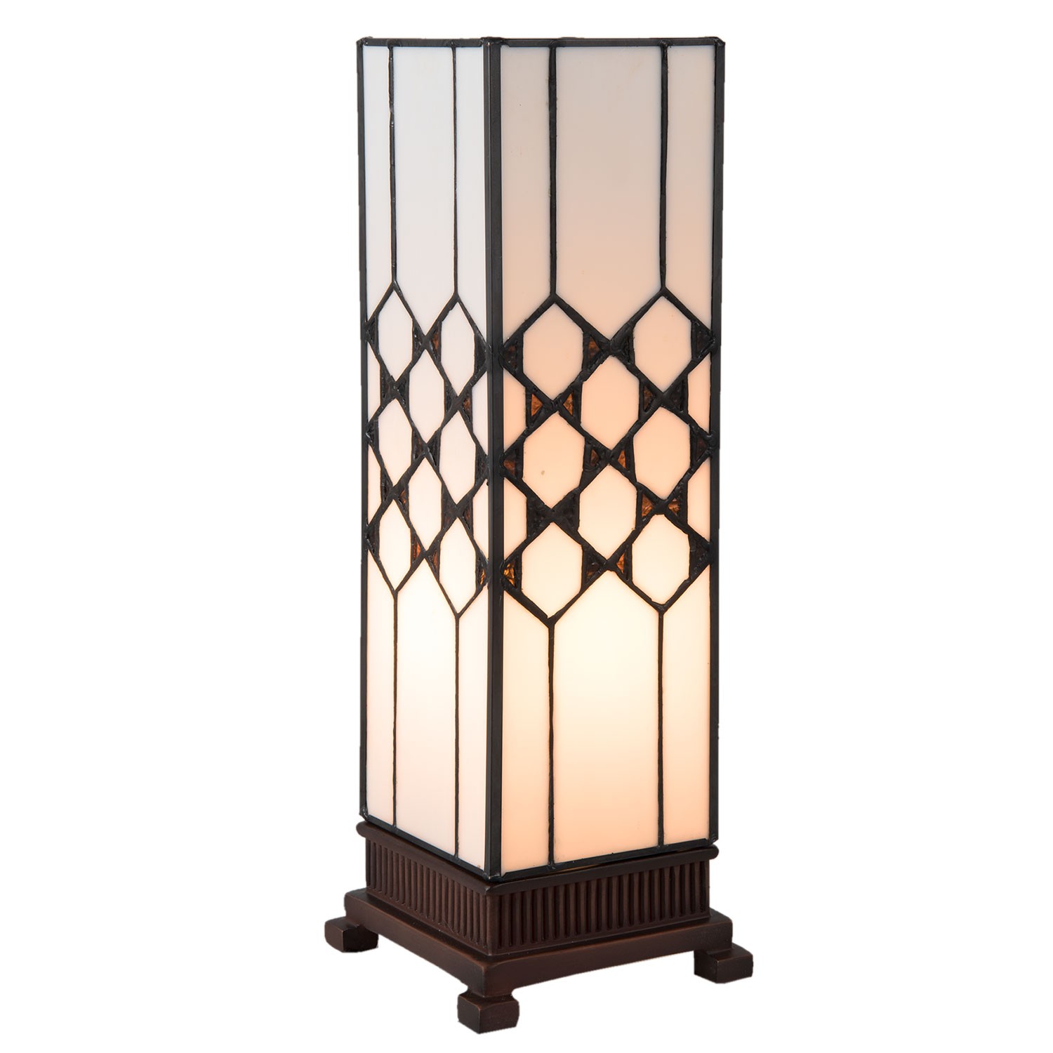 Stolní lampa Tiffany Roof - 12*12*36 cm E14 / max. 25 Watt