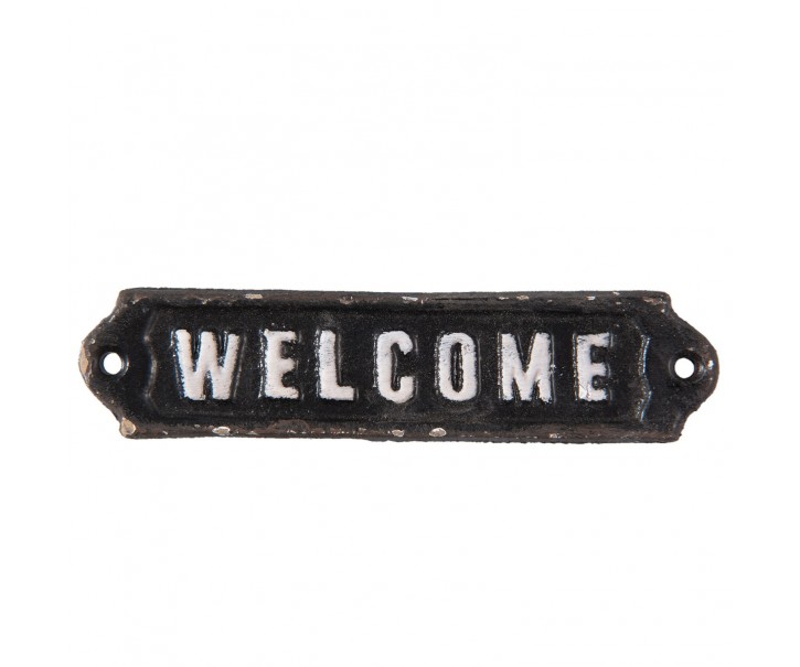 Kovová cedulka Welcome - 15*1*3 cm Clayre & Eef