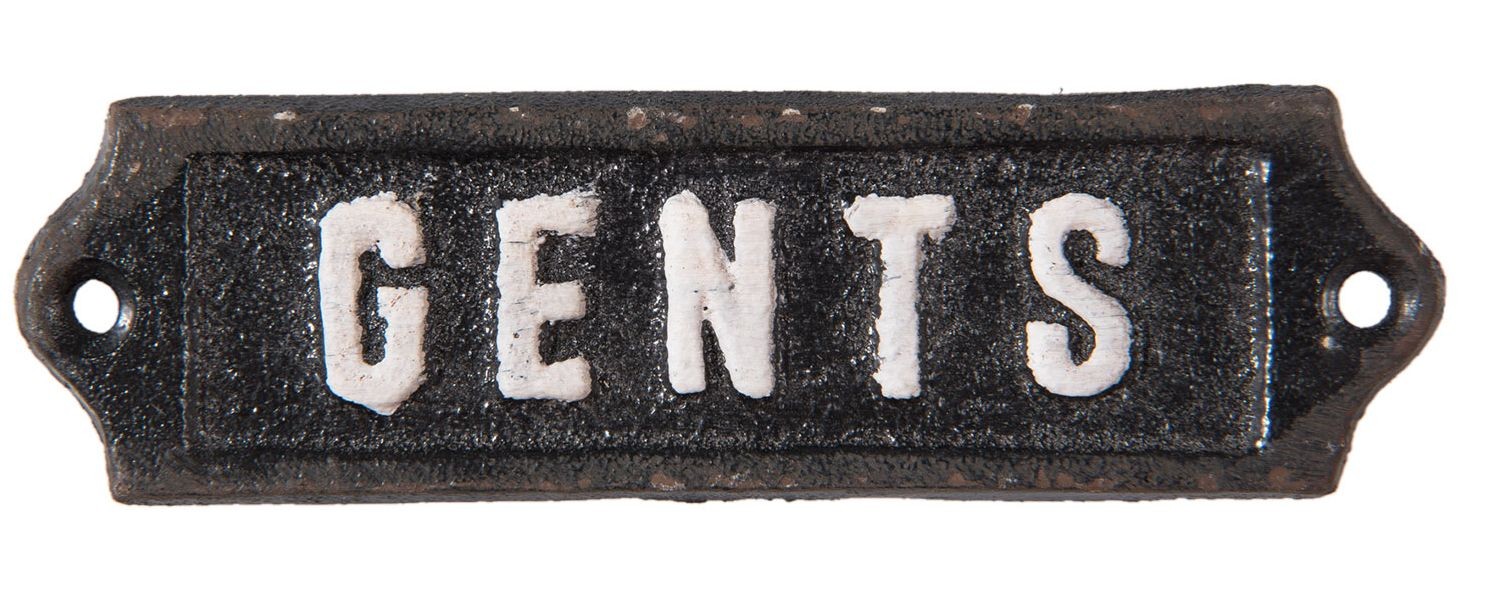 Kovová cedulka Gents - 12*1*3 cm