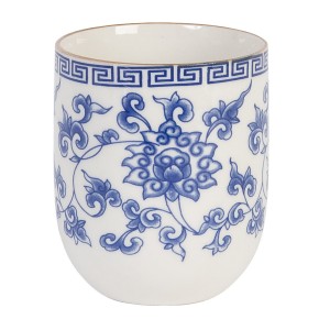 Kalíšek na čaj modré květy - Ø 6*8 cm / 0,1L