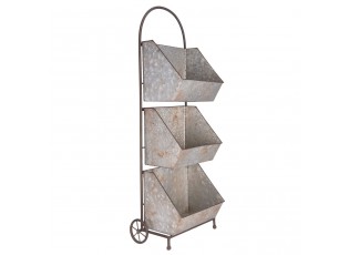 Vozík s úložnými boxy nebo stojan na květiny - 35*21*96 cm