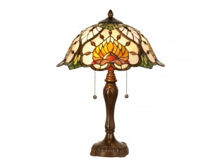 Stolní lampa Tiffany Yellow Garden - Ø 40*50 cm 2x E27