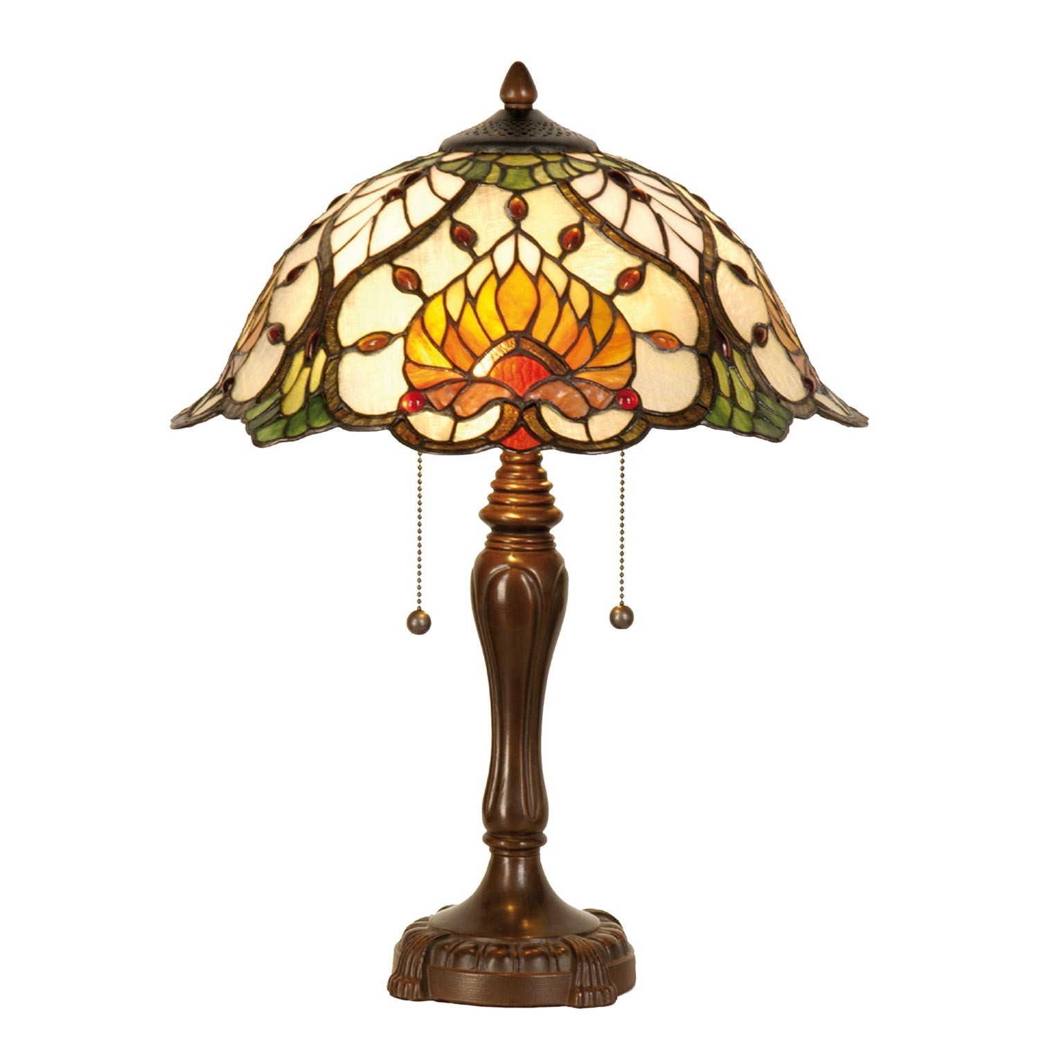 Stolní lampa Tiffany Yellow Garden - Ø 40*50 cm 2x E27 Clayre & Eef