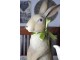 Dekorace hnědý králík s mašlí - 15*21*48 cm