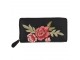 Černá peněženka Rose embroidery - 19*9 cm Juleeze