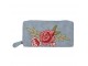 Modrá peněženka Rose embroidery - 19*9 cm Juleeze