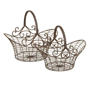 Kovové koše - set 2 ks - 41*31*35 / 36*24*28 cm