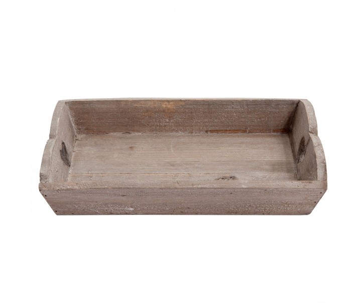 Dřevěný podnos se srdíčky - 25*15*5 cm Clayre & Eef