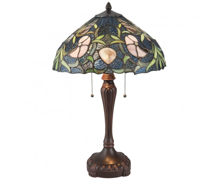 Stolní Tiffany lampa Blue garden - Ø 40*62 cm Clayre & Eef
