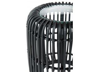 Černý ratanový konferenční stolek Mono Boho - Ø 38 * 41cm