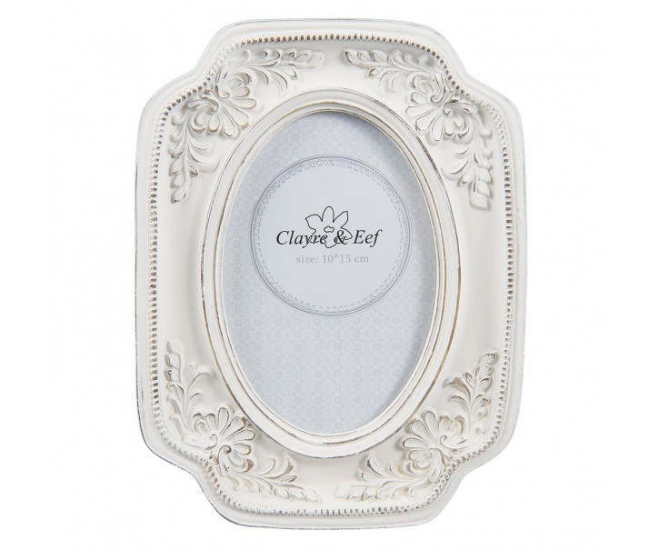 Fotorámeček krémový s patinou - 16*2*21 cm / 10*15 cm Clayre & Eef